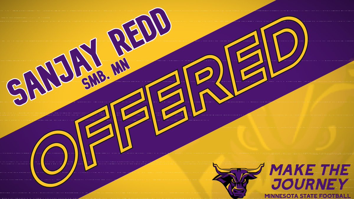 Blessed to receive my first offer from Mankato state university 💛💜