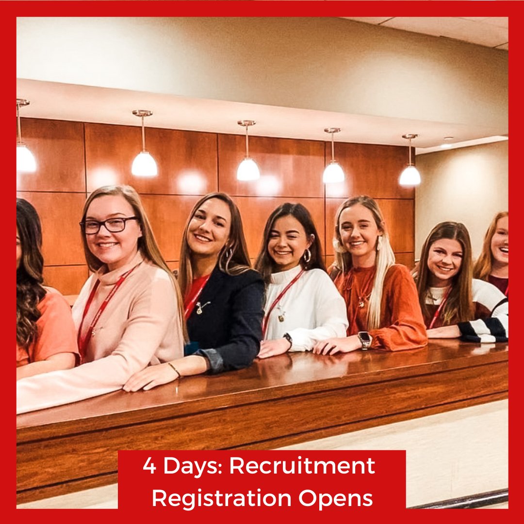 Recruitment Registration opens in just 4 days! 🎉

A significant part of being in a sorority is leadership. Joining a sorority will provide you with one-of-a-kind leadership and learning experiences that will enhance your ability to achieve your professional goals. 🙎‍♀️❤️