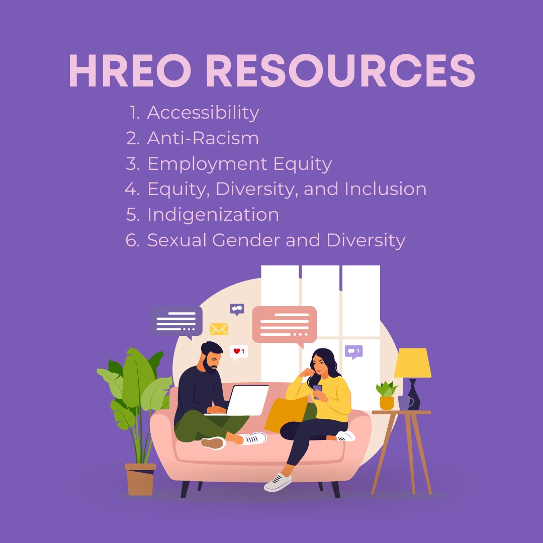 Check out the HREO's available resources on topics such as accessibility, anti-racism, employment equity, Indigenization, sexual gender and diversity, and equity, diversity, and inclusion!

loom.ly/mHKV424