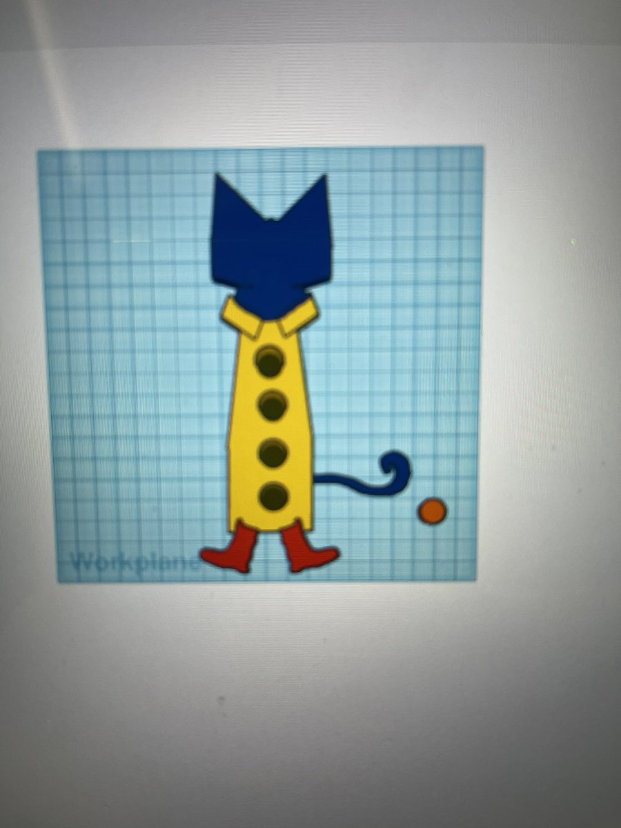 TheMerryHof's tweet image. So excited to share my entry in the #GiftsForKids contest. A @PeteTheCatTV model for my nephew to use while reading “I Love my White Shoes” and “Four Groovy Buttons” - hand drawn and created in 3D with @tinkercad &amp;amp; printed on @snapmaker with details drawn with 3D Pen  #snapmaking