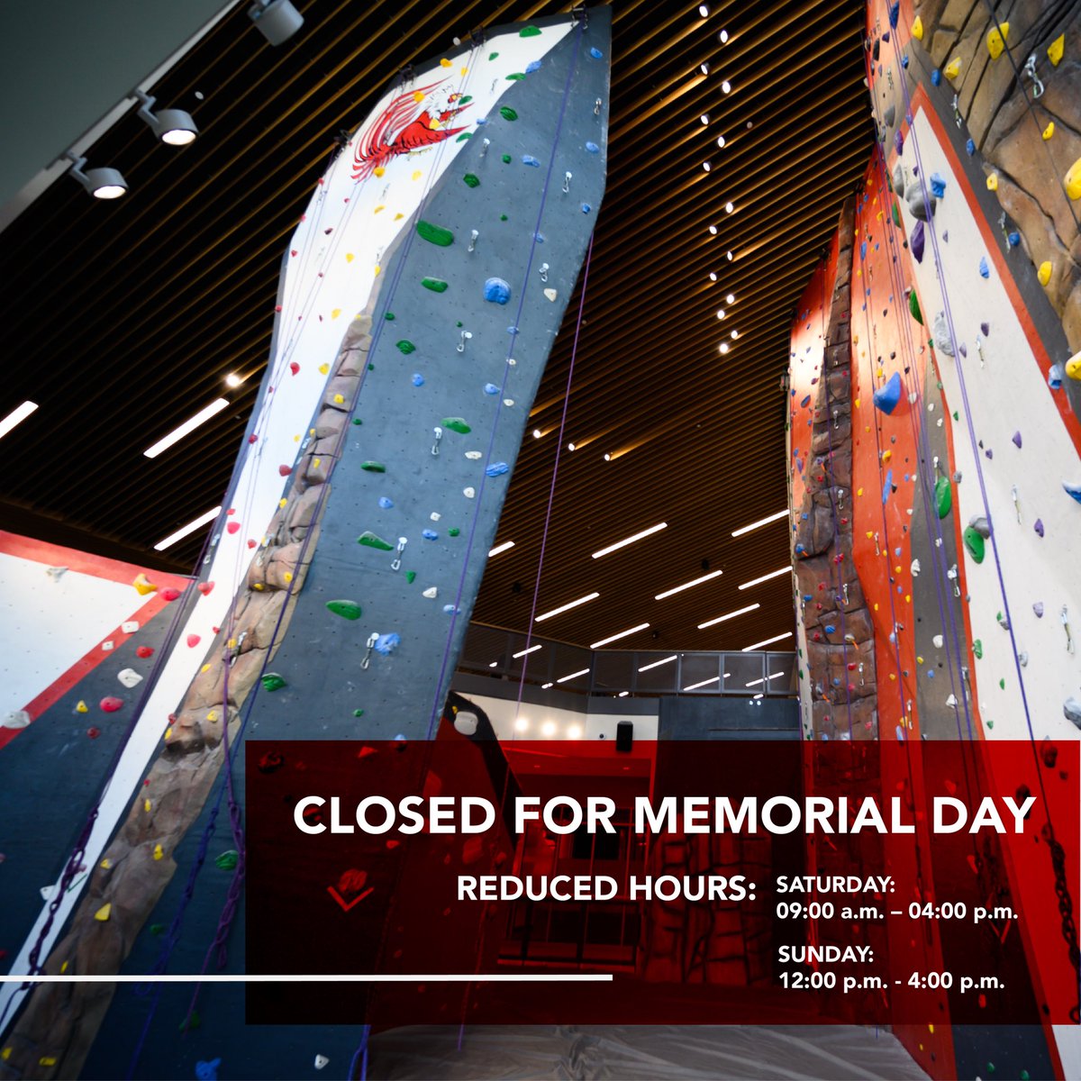 The RFC will be closed May 31st, 2021 for Memorial Day! Our hours will also be reduced on Saturday, May 29th and Sunday, May 30th! We will reopen on June 1st, 2021 at 6:00 AM! Sorry for the inconvenience!