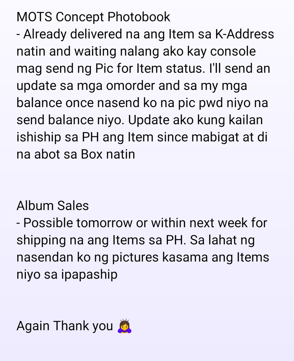seoulphMG's tweet photo. Updates 

Sa mga my questions you can msg me available po ako boung araw 🤗
#SeoulphMagicShopUpdates https://t.co/dx9IVwUcKj