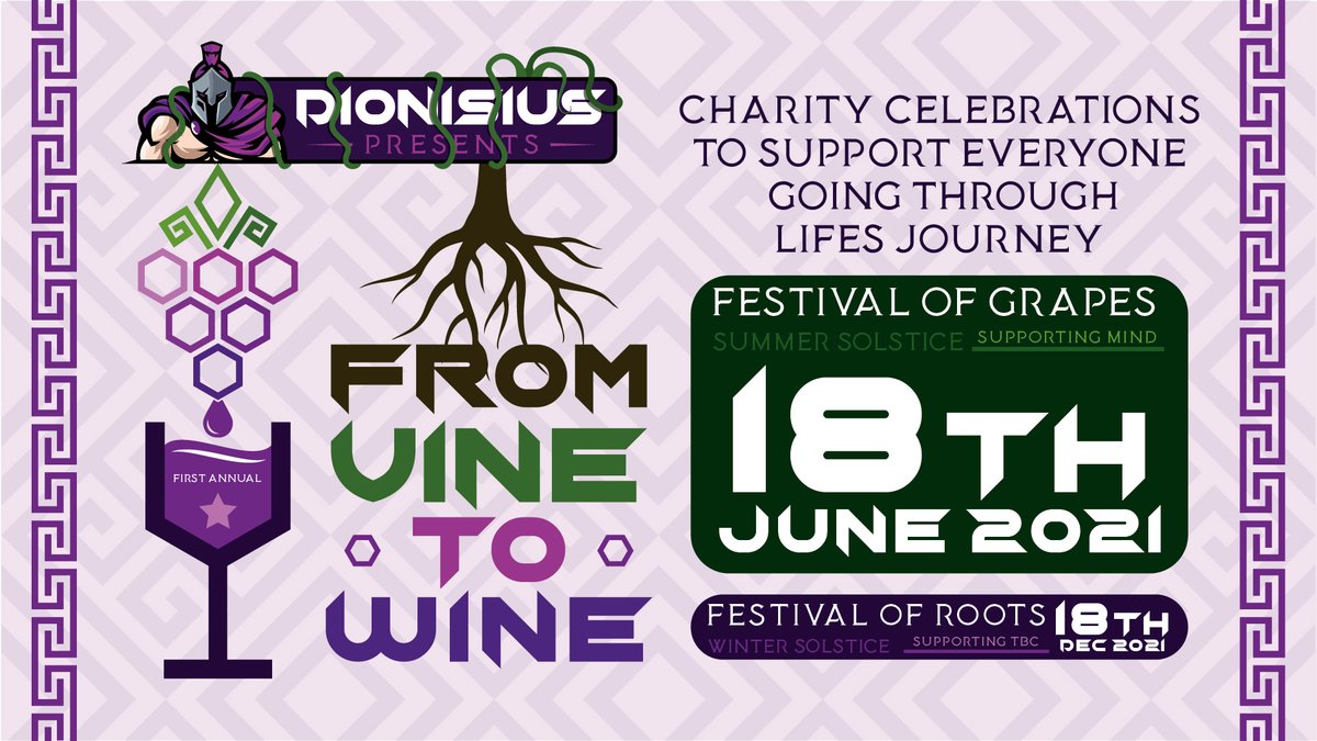 Come join me on Friday June 18th for the first Festival of Grapes - a 12 hour stream tying in with the Summer Solstice to celebrate the light, the positivity and all good things that enable us to grow as people. Lets raise some money for <a href="/MindCharity/">Mind</a> and have an amazing time!