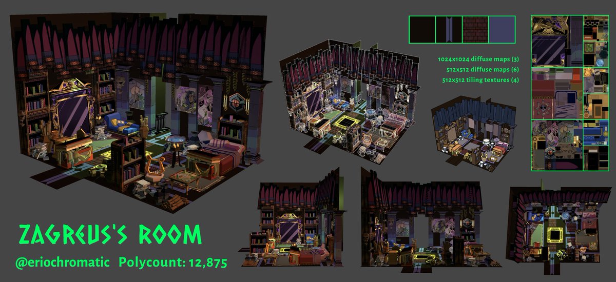 eriochromatic's tweet photo. #Hades #HadesGame final project for my 3d modeling class this semester! We had to model a room so of course I chose Zag's 😳😳😳 https://t.co/HxwDSnl8QM