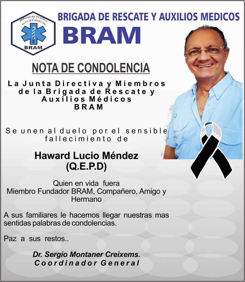 Que triste noticia.. para toda la organización y el mundo de rescate. Un gran líder, amigo, ser humano.  Nos deja una huella en la organización y un legado. nos enseñó a ser un rescatista y ser humano de primera. 
BRAM N-001  . DESCANSA EN PAZ HERMANO BRAM.  Gracias por todo.