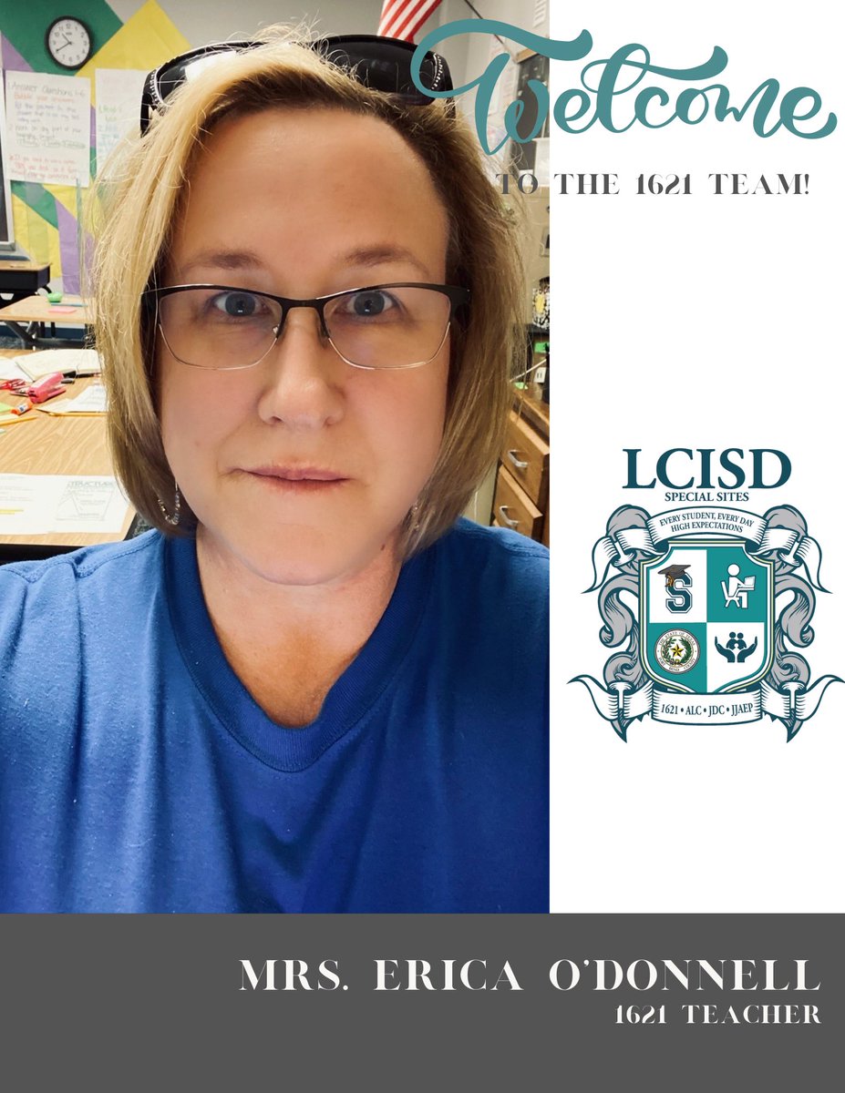 lcisd_specials's tweet photo. We’re excited to Welcome Ms. Erica O’Donnell to the 1621 Team! This Texas A&amp;M graduate is is her  26th year teaching and her 18th year in LCISD! 🙌🏽 Welcome to the Special Sites Family, Ms. O’Donnell! https://t.co/CSaPMdAWiR