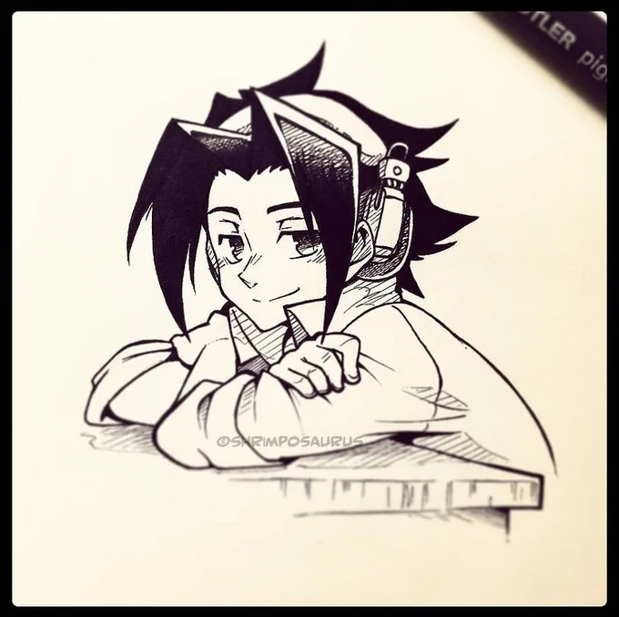 🍊Yoh🍊
Found this old inktober from 2016. Having my favourite anime back and airing again still doesn't feel real. 
#shamanking #sk #SHAMANKING2021 