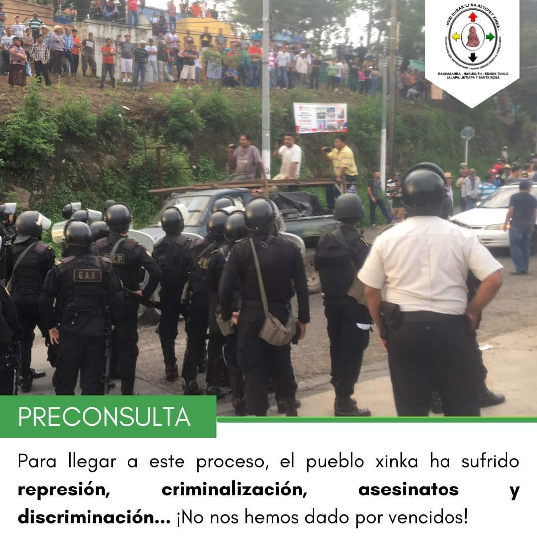 PAPXIGUA's tweet photo. #PreConsulta

El pueblo xinka, para llegar al proceso de preconsulta hemos sufrido represión, criminalización, asesinatos y discriminación

¡No nos hemos dado por vencidos! 

#PuebloXinkaGuatemala #ParlamentoXinka #SomosPapxigua #SoyXinka. https://t.co/kKCPPQohmw