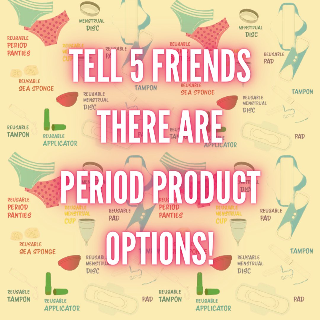 You've got choices! Period products come in all shapes, sizes, and types. Share this graphic with five people, so others know they have #periodproduct options!
#MHDAY2021 #ItsTimeForAction #cuplife #theflow