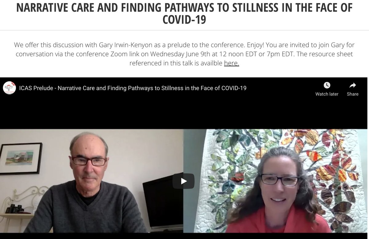 Have you registered for our 9th international conference yet? Hurry -- registration closes May 31! There's also a video preview of conference content posted on our website. See <a href="/garyirwinkenyon/">Gary Irwin-Kenyon</a> in conversation with <a href="/JaneKuepfer/">Jane Kuepfer</a>: uwaterloo.ca/ageing-spiritu…