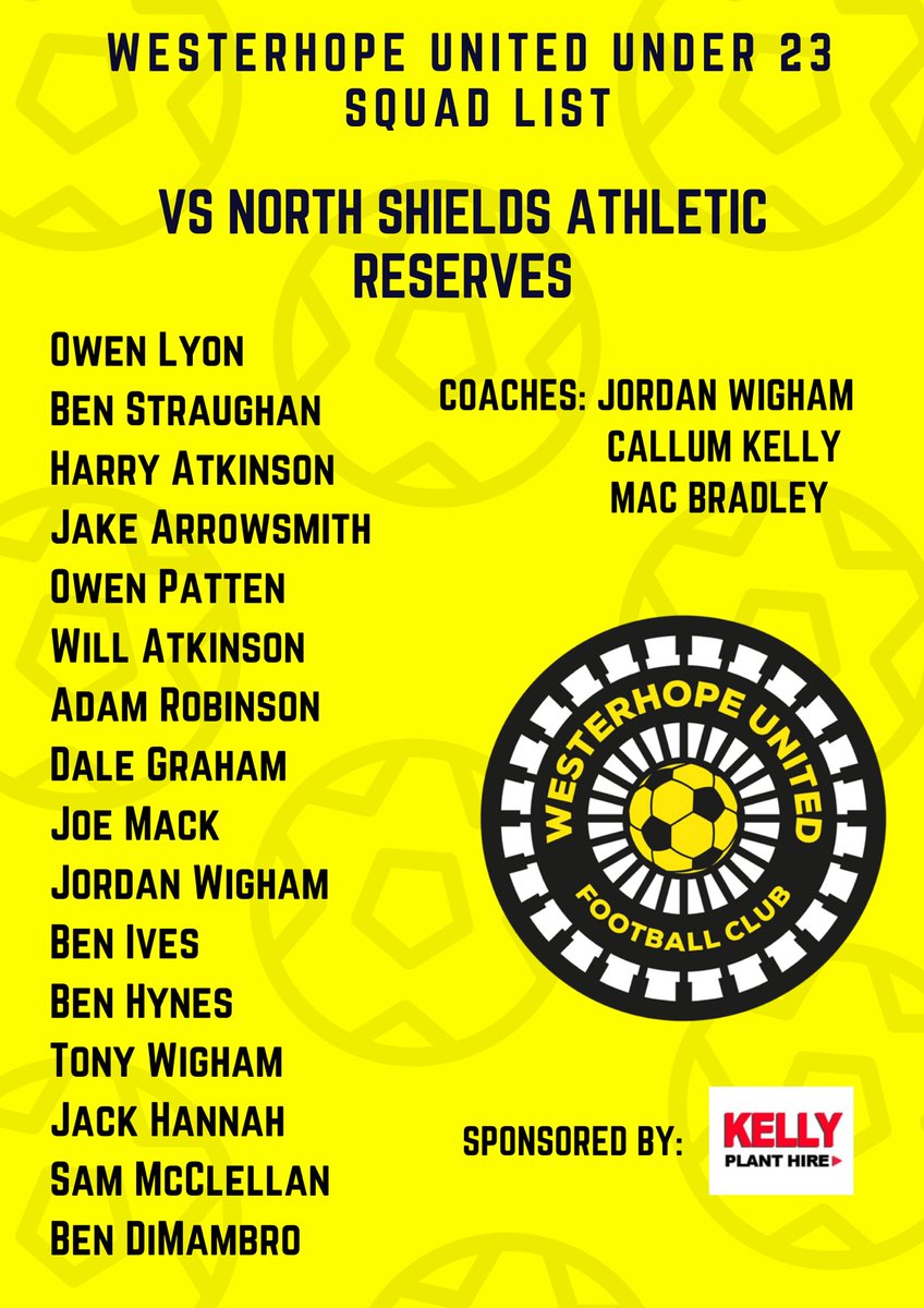 SQUAD ANNOUNCED 🚨
For the final time this season, the 16 man squad to face <a href="/ath_res/">North Shields Ath Res</a> tomorrow has been announced. ⚫️⚪️ #WUFC