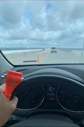 Crossing the 3-mile bridge today