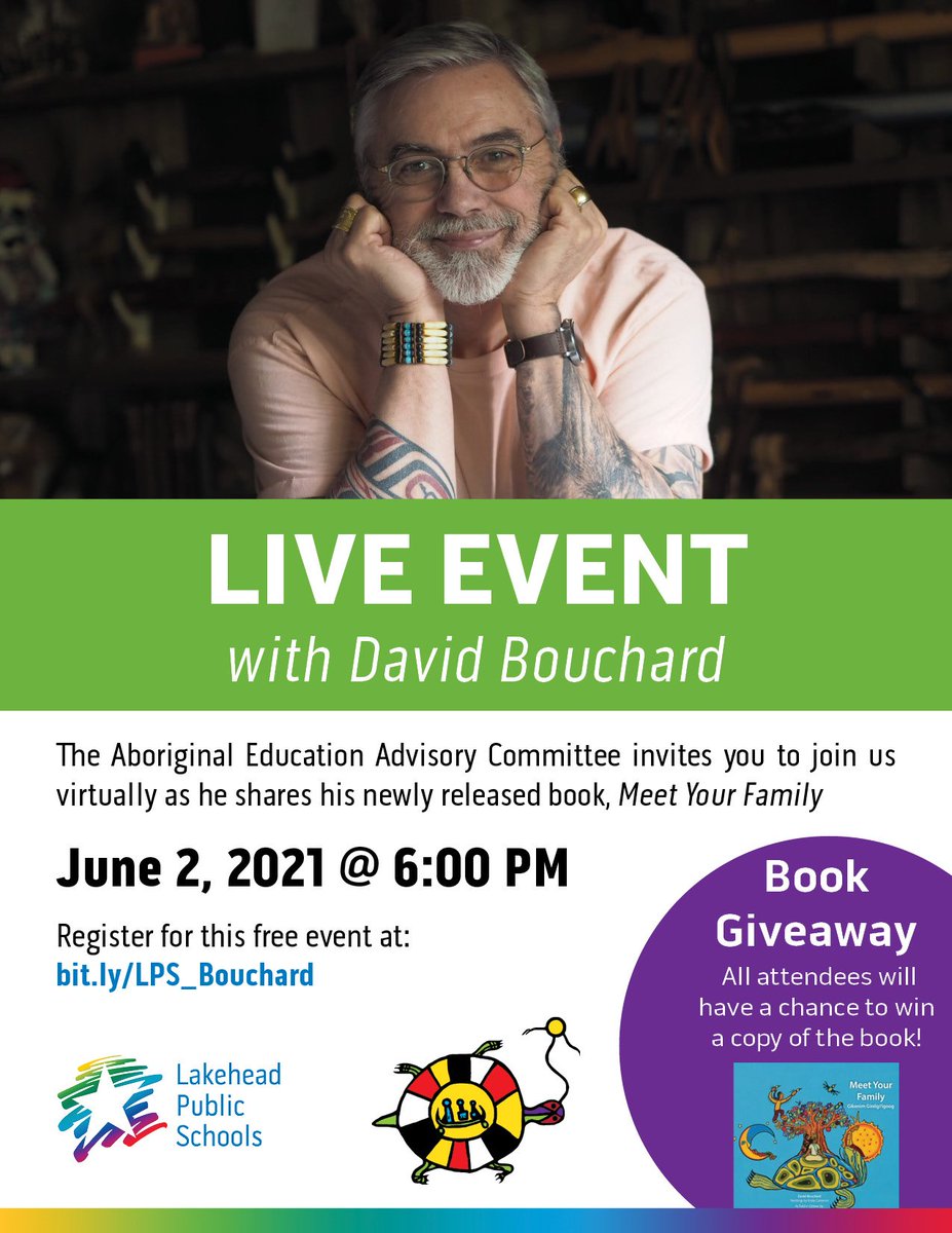 LPS_FNMIed's tweet image. Anytime David Bouchard visits, even virtually, we are all better for it! 
We&apos;re looking forward to sharing in his warmth and wisdom once again, and hearing his latest book.
All @LakeheadSchools families are invited! Register for the free live event: 
bit.ly/LPS_Bouchard