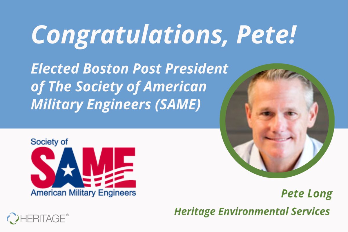 Congratulations to our own Pete Long, elected Boston Post President of the Society of American Military Engineers (SAME)! <a href="/SAME_National/">SAME National</a>