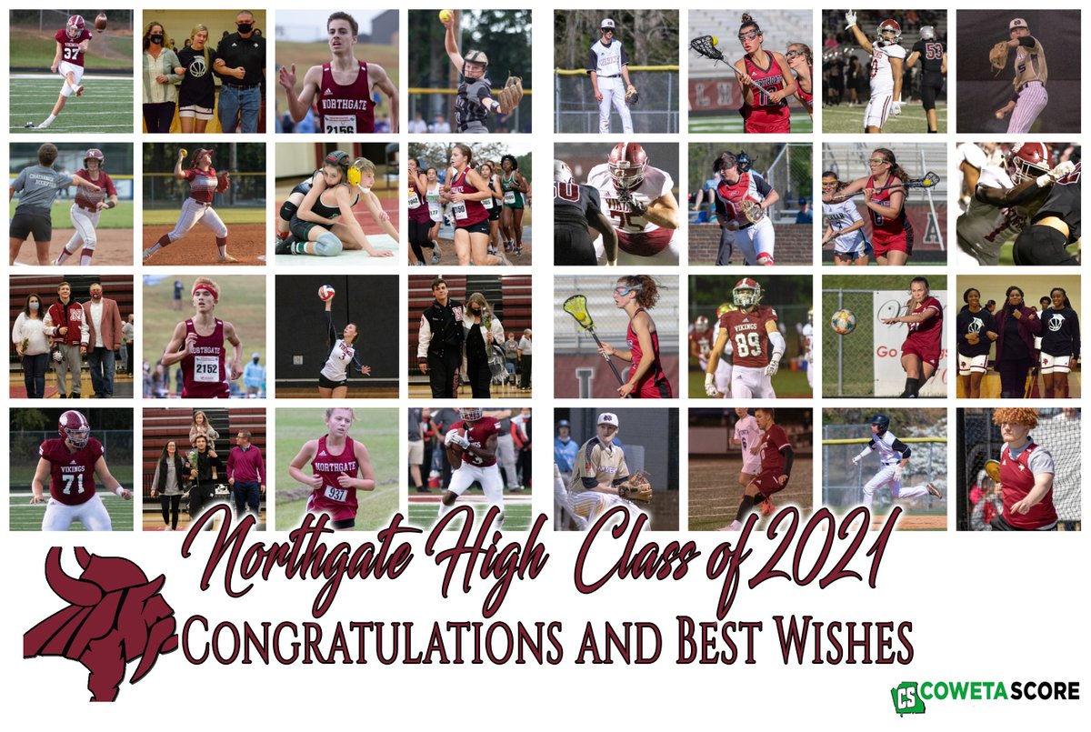 CowetaScore's tweet photo. Wishing the @Northgate_High Class of 2021 all the very best tonight. Thanks for your hard work and stay in touch. Special sendoff as well to Coaches @skelton_damon. 
🎓👩‍🎓👨‍🎓 2⃣0⃣2⃣1⃣
@VIKINGATHLETIC4 @NGVikingsFB @NGHSVIKINGSB @WrestlingNG @lax_ng @NGVIKINGSBBALL @VikingBseball https://t.co/grhlb2bB50
