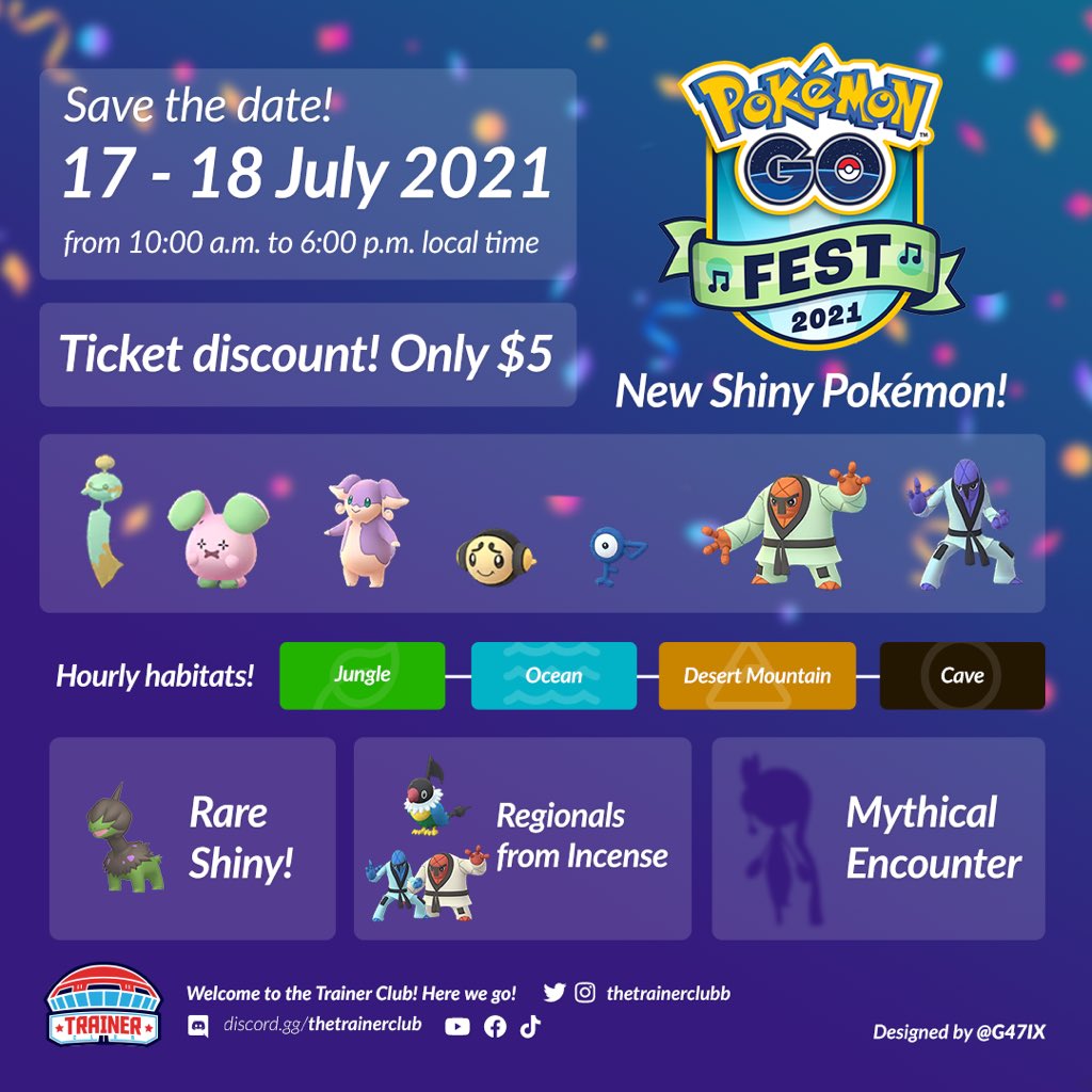The Trainer Club Go Fest 21 Is Going To Be Insane Make Sure To Save The Date And Get Your Bags Ready Full Details T Co Yqj6qqq1pl Artist G47ix Ttc4life Thetrainerclub Pokemongo