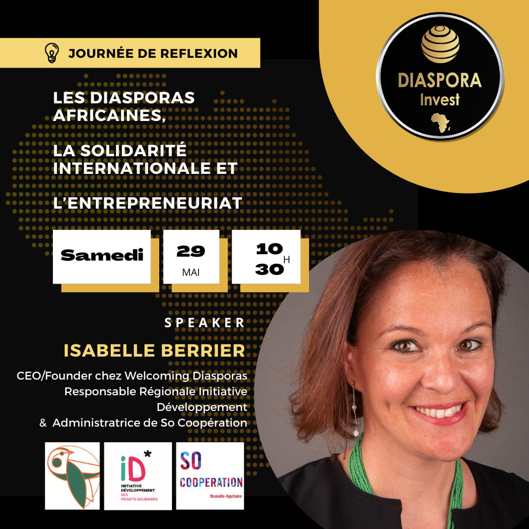Welcoming Diasporas (@wdiasporas) on Twitter photo Retrouvez notre Pdte à <a href="/Bordeaux/">Bordeaux</a> pour une journée de réflexion sur les #diasporas #africaines avec <a href="/invest_diaspora/">Diaspora_Invest</a>. Elle interviendra également avec sa casquette @ONGIDpoitiers, <a href="/SoCooperation/">SO Coopération</a> et peut-être même <a href="/Bondinnov/">Bond'innov</a>! #Africaiscallingyou Retrouvez notre Pdte à <a href="/Bordeaux/">Bordeaux</a> pour une journée de réflexion sur les #diasporas #africaines avec <a href="/invest_diaspora/">Diaspora_Invest</a>. Elle interviendra également avec sa casquette @ONGIDpoitiers, <a href="/SoCooperation/">SO Coopération</a> et peut-être même <a href="/Bondinnov/">Bond'innov</a>! #Africaiscallingyou