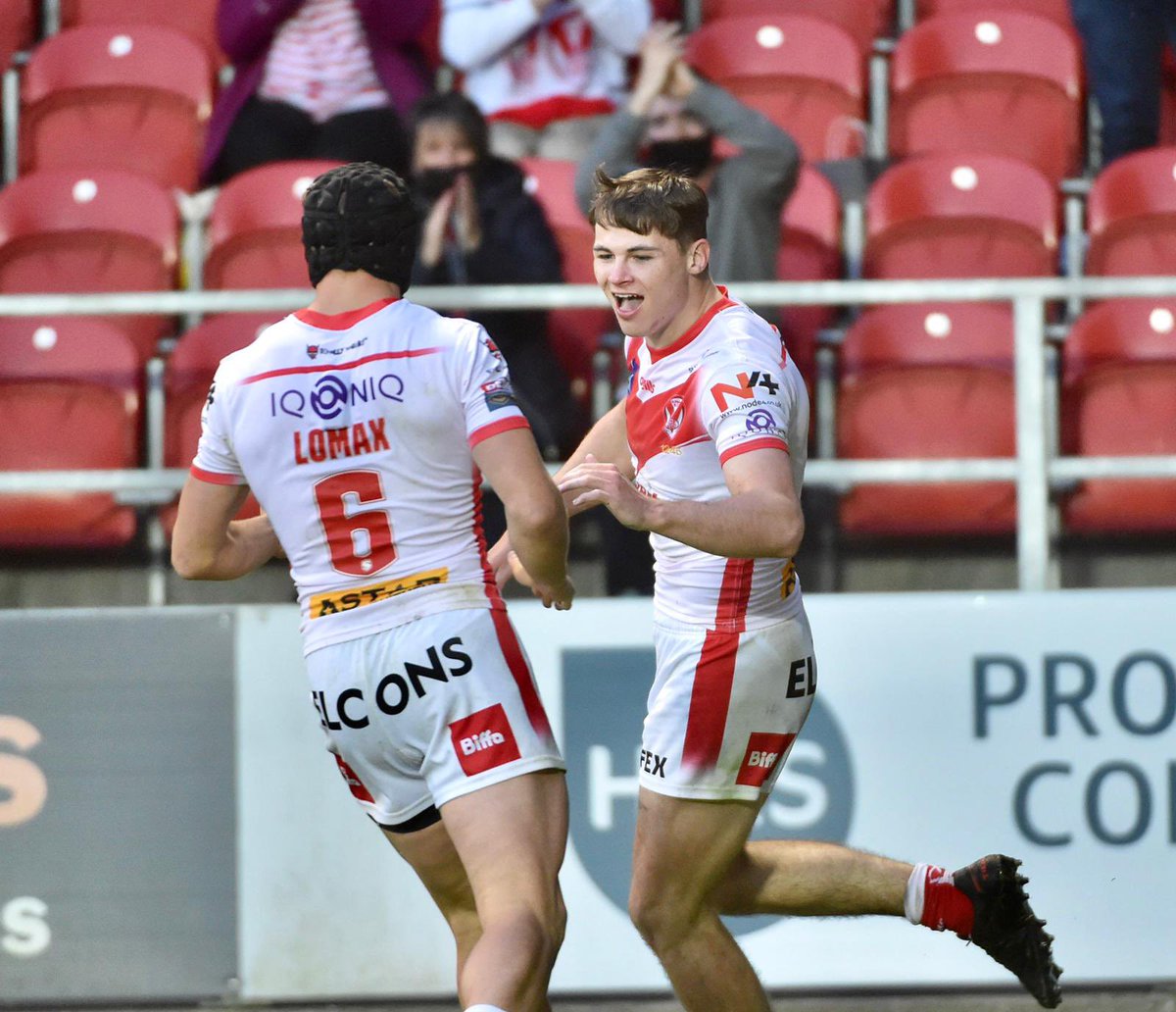 Saints1890's tweet photo. Is there anything this man can’t do? 🙌

The King @jackwelsby_ with his first Saints hat-trick! 👑 

#COYS https://t.co/CJKFgkaAEA