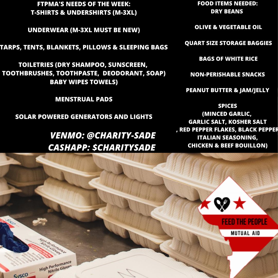 Radicalize_Us's tweet photo. Help us support FTPMUTUALAID!

Please retweet, donate, and share this with your mutual networks. 

The more donations = more plates and food that can be handed out to our unhoused neighbors✊🏾

Venmo: Charity-Sade
Cashapp: $CharitySade https://t.co/ZJCoqhFLqJ