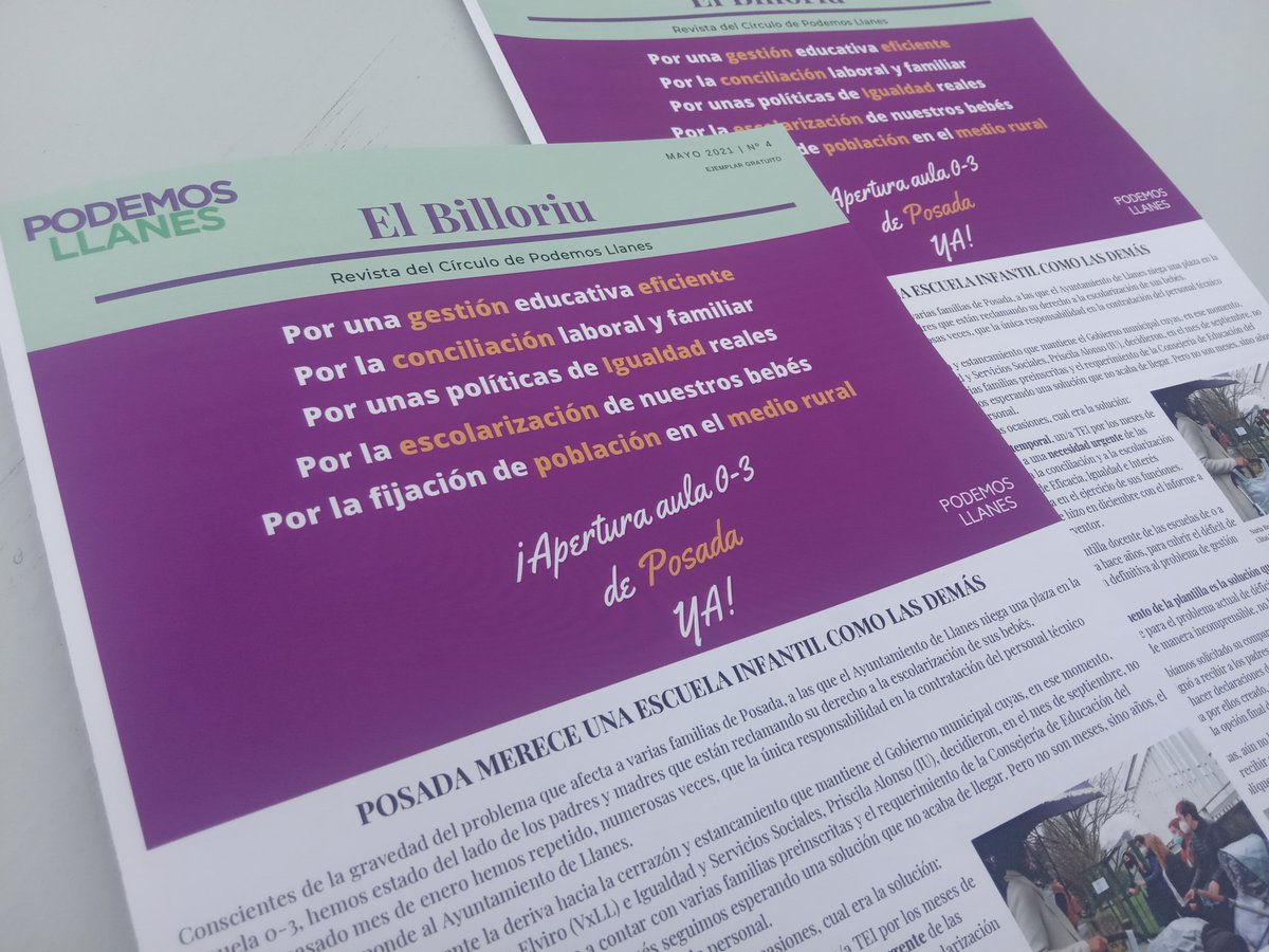 Ya tenemos aquí nuestro Billoriu, la revista del Círculo de Podemos Llanes, donde analizamos la actualidad municipal. Este fin de semana lo llevaremos a todos los pueblos del concejo! #Llanes <a href="/PodemosAsturies/">Podemos Asturies</a>