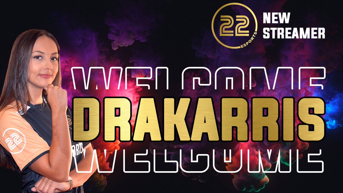 22Esports's tweet photo. Please join us in welcoming @DrakArris  our new streamer from Spain! 

Make sure to catch her on https://t.co/uUzsRswa0G - LIVE NOW 🔴

#22Esports https://t.co/KS0qbLyZYz