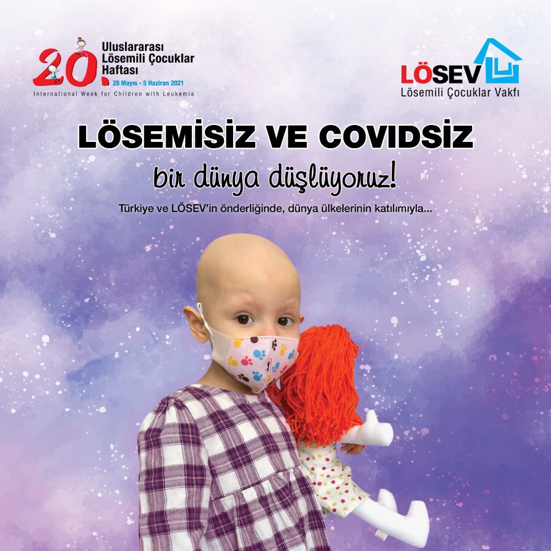 LosevOkan's tweet photo. Türkiye ve LÖSEV'in önderliğinde, dünya ülkelerinin katılımı ile 20. #UluslararasıLösemiliÇocuklarHaftası 'nda; Lösemisiz ve COVIDsiz bir dünya düşlüyoruz❣️
#IWCL https://t.co/lrUDpQm83S
