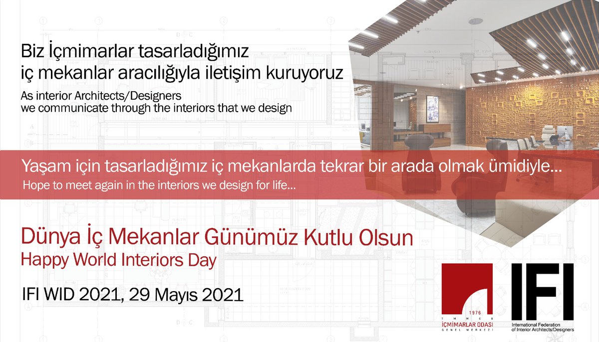 icmo1976's tweet photo. Biz İçmimarlar tasarladığımız iç mekanlar aracılığı ile iletişim kuruyoruz.
Dünya İç Mekanlar Günümüz Kutlu Olsun
#icmimarlarodasigenelmerkez #icmimar #icmo #içmekan #dünyaiçmekanlargunu #worldinteriorsday #ifiwid #ifiwid2021 https://t.co/XvwSp1TPQS