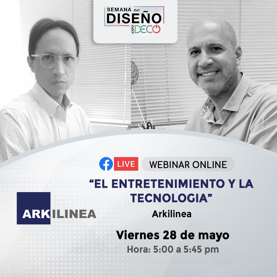 expodeco's tweet image. 🔴HOY TRANSMISIÓN LIBRE
#SemanaDelDiseño #expodeco
INSCRÍBETE AQUÍ ► bit.ly/3vrnRMv

Tema: El entretenimiento y la tecnologia
📆Fecha: Viernes 28 de mayo
💻Expositor: ARKILINEA
¡Te esperamos!