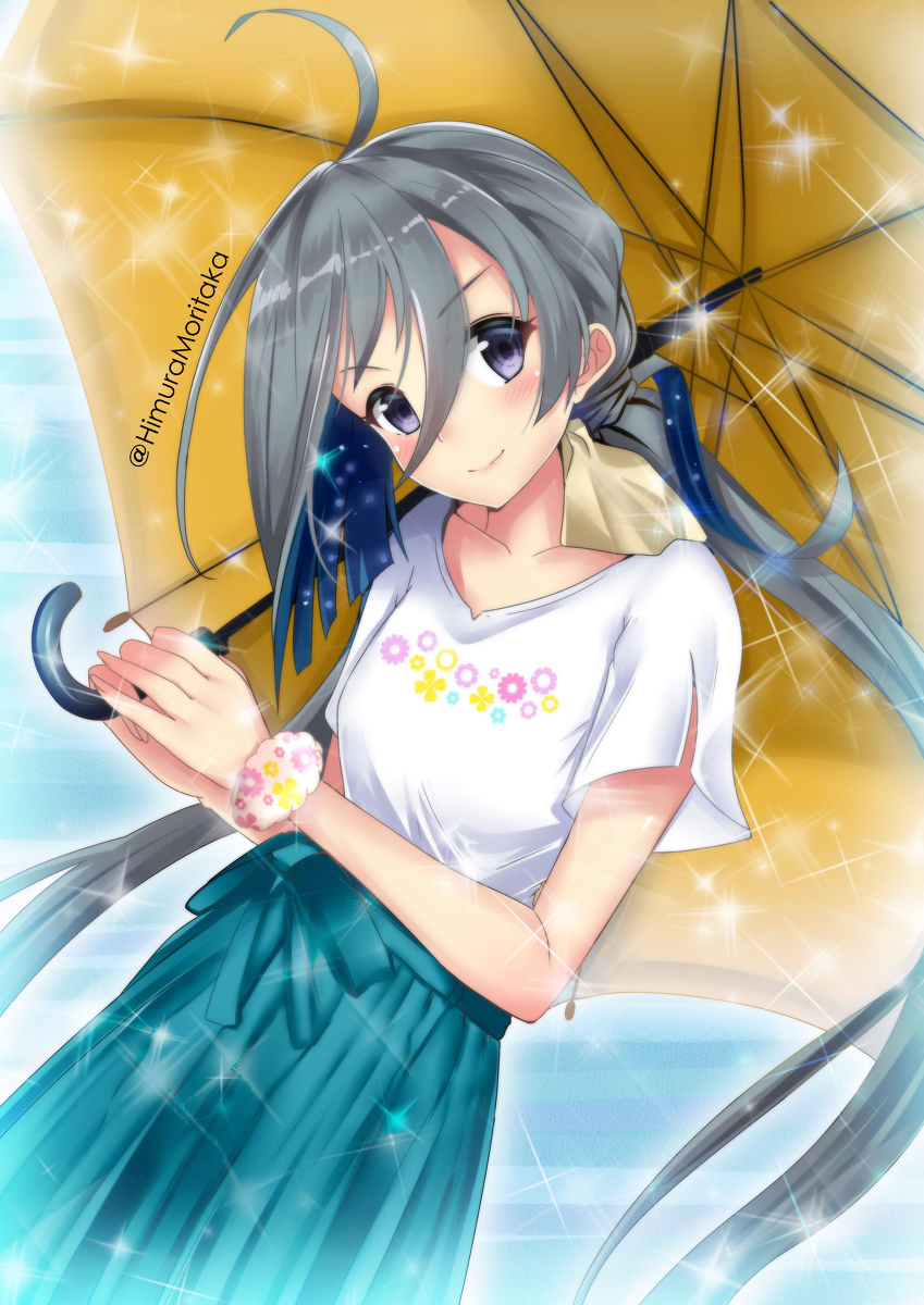 艦これ 清霜ちゃんと黄色い傘 艦隊これくしょん 艦これ 駆逐艦 私服艦娘 清霜 火村 モリタカ 休日はお絵かき 依頼絵制作中のイラスト