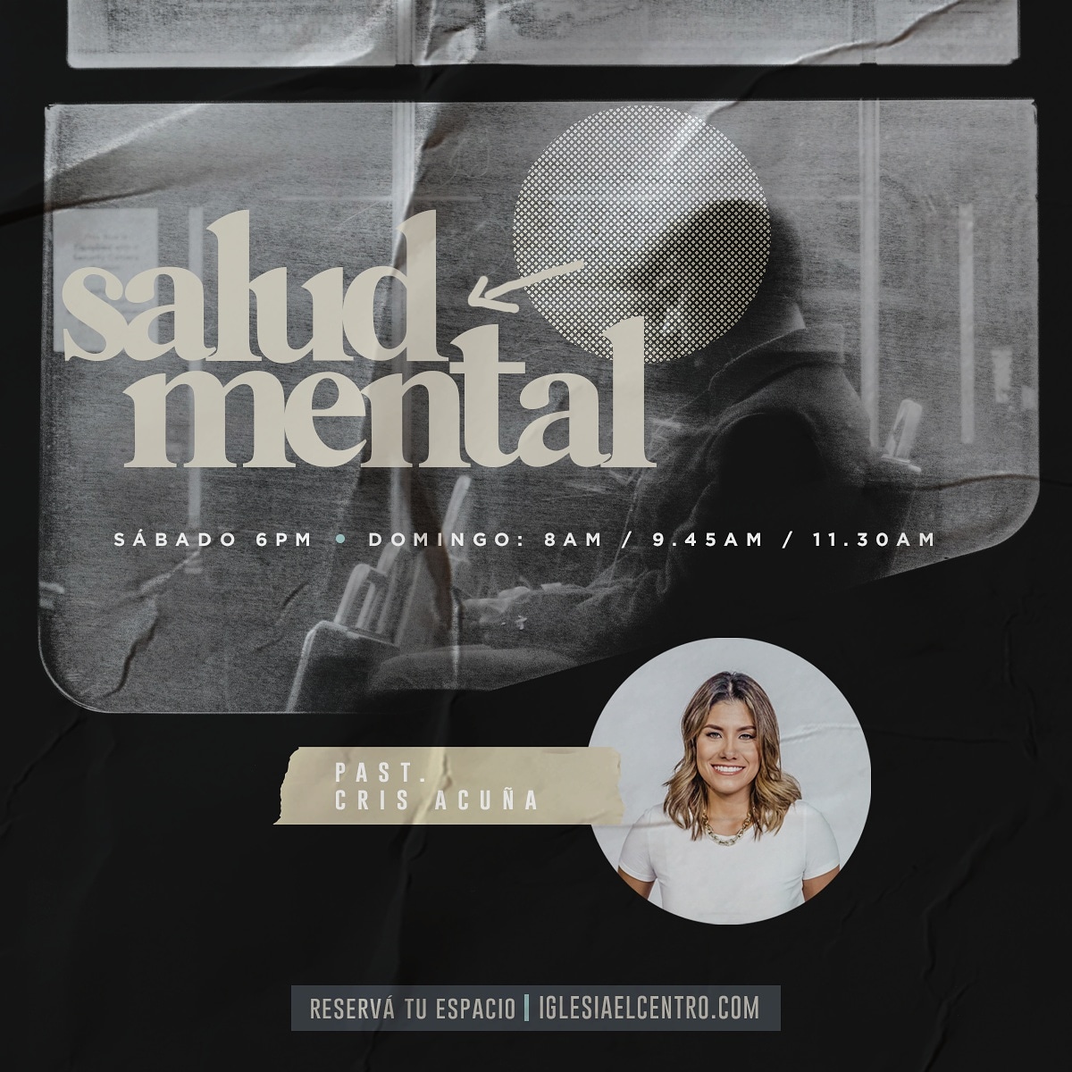 ¿Depresión, ansiedad, estrés? 😫

Llegate a nuestros servicios este fin de semana. Continuaremos con la serie SALUD MENTAL.

🤳🏼 Reservá tu lugar en iglesiaelcentro.com

👉🏼 Horarios:
Sábado 6 pm
Domingo 8, 9:45 y 11:30