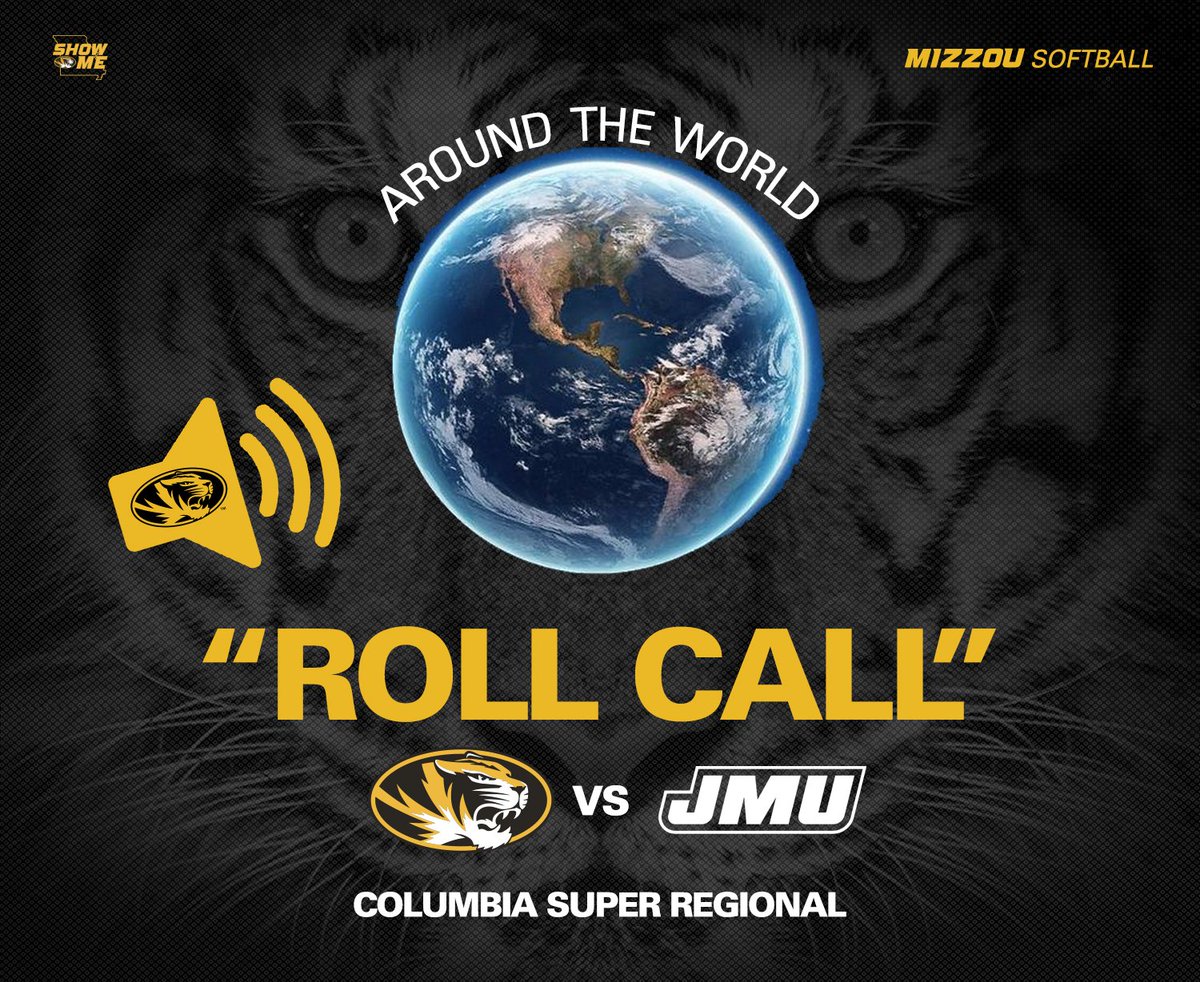 ROLLLLLLL CALLLLLLLL! 📣

Where in the world are you watching the <a href="/MizzouSoftball/">Mizzou Softball</a> Super Regional this weekend?🌎

#MIZ | #OwnIt 🐯🥎