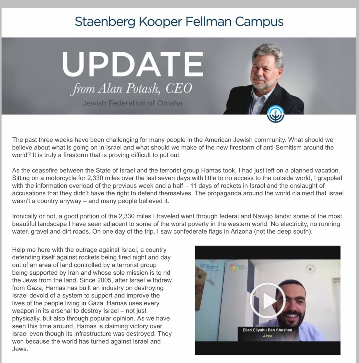 Update from Alan Potash - May 28, 2021 conta.cc/3vCTnYg