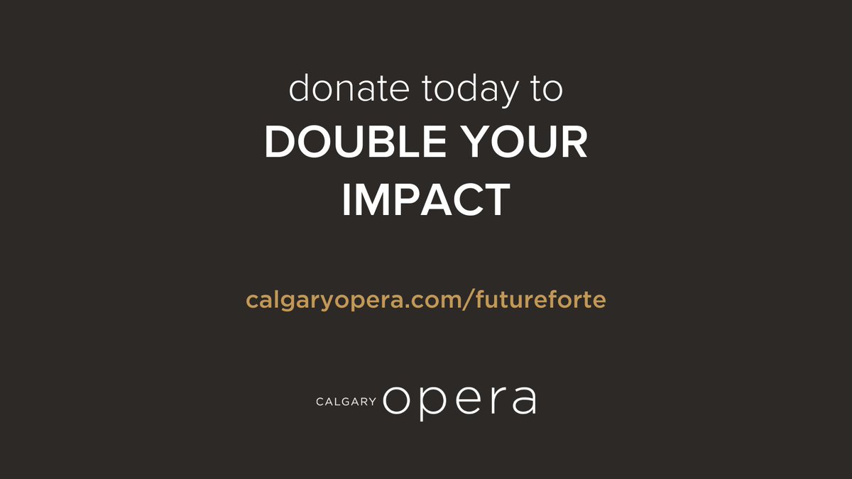 Until June 13, every donation to the Emerging Artist Development Program will be matched dollar-to-dollar by our Board of Directors - up to $50,000! 

Please give before the curtain closes on this matching opportunity. 

calgaryopera.com/futureforte

#mentoryoungartists
#COfutureforte