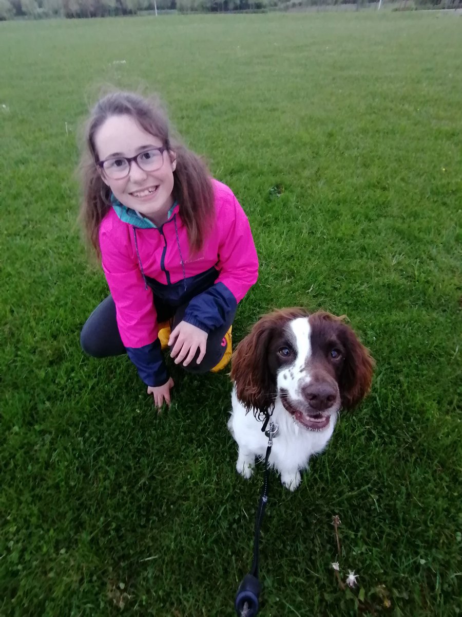 Happy dog happy girl 💙❤️#sprocker #dog #happy