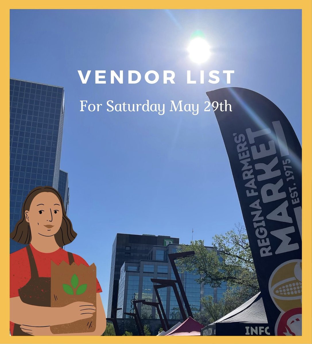 MarketRegina's tweet image. We have a nice long Saturday vendor list for you to check out at the link below!

reginafarmersmarket.ca/event-calendar…