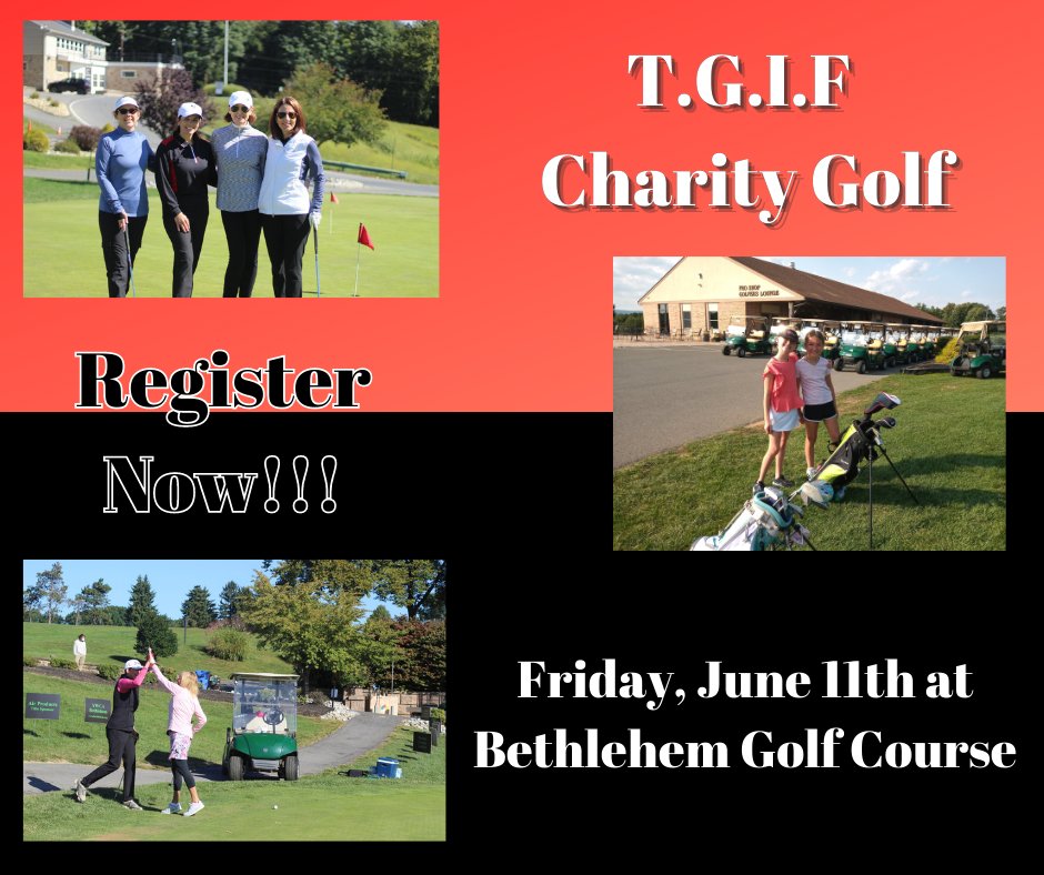LAST CHANCE!! Grab your tickets to our 19th Annual T.G.I.F Charity Golf Event on Friday, June 11th at 8AM at the Bethlehem Golf Course.  𝙍𝙚𝙜𝙞𝙨𝙩𝙚𝙧 𝙗𝙮 𝙅𝙪𝙣𝙚 1𝙨𝙩--> bit.ly/3bSBrAY
<a href="/BethlehemGolf/">General Manager</a> #golf #bethlehem #lehighvalley