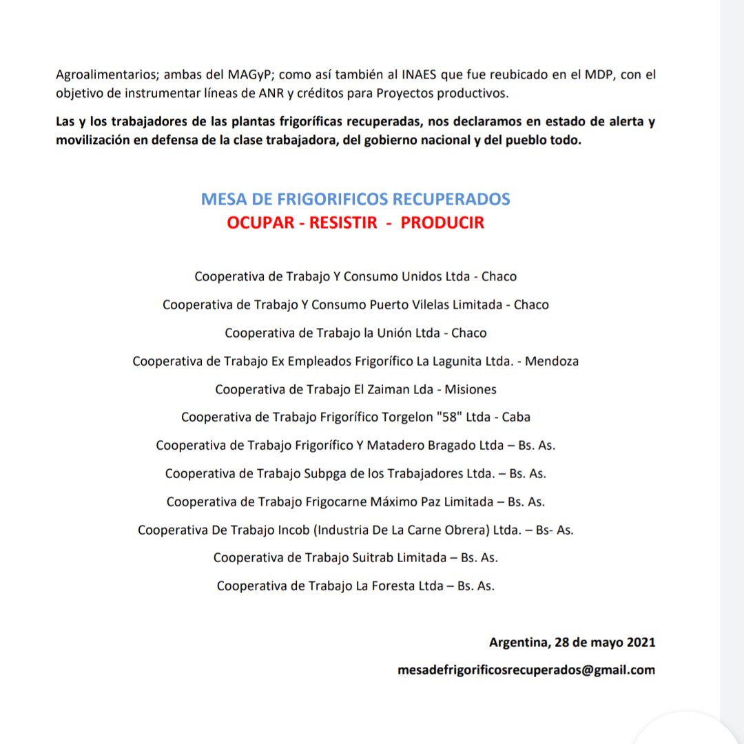 Ante la  distorsión de precios en el mercado cárnico y la prohibición de exportaciones, nos juntamos con la Mesa de Frigoríficos Recuperados aportando al debate la construcción de soluciones para un Estado Nacional y Popular. Compartimos sus definiciones.