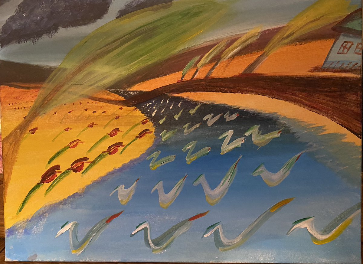 Augmented9's tweet image. The latest acquisition for the Lake Redneck Museum: “A Windy Day”, Seung Shon, 2021.