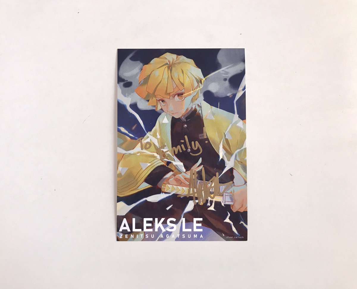 mlearts's tweet photo. recently got both my @LightningZine and my Zenitsu print signed by @AleksLeVO :D thanks for all the zappy boys 🥺⚡️ https://t.co/xhKrYBMqM4