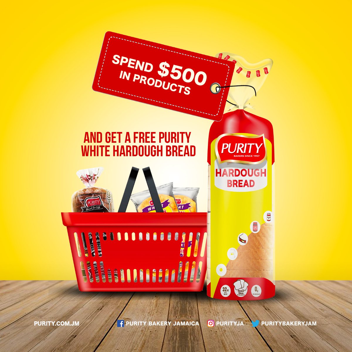 PurityBakeryJam's tweet image. We've got a FREE gift for the first 15 people to spend $500 in products at our Retail Outlet tomorrow!

See you then! We're at 2F Valentine Drive, Kingston 19, right beside Pricesmart!
.
.
.
#Giveaway #FreeBread #PurityBread