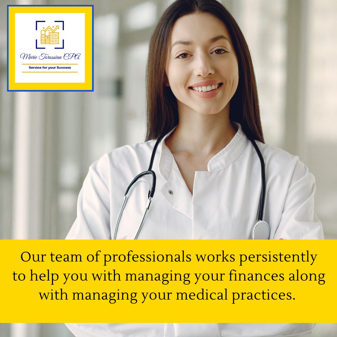 CpaTorossian's tweet photo. Our team of professionals works persistently to help you with managing your finances along with managing your medical practices. 

#smallbusiness #entrepreneur #marketing #payroll #leadgeneration #businessdevelopment #sales  #bookkeeping #CPAadvisor #Your10XCPA #10X #10Xnation https://t.co/kwutTPCGUk