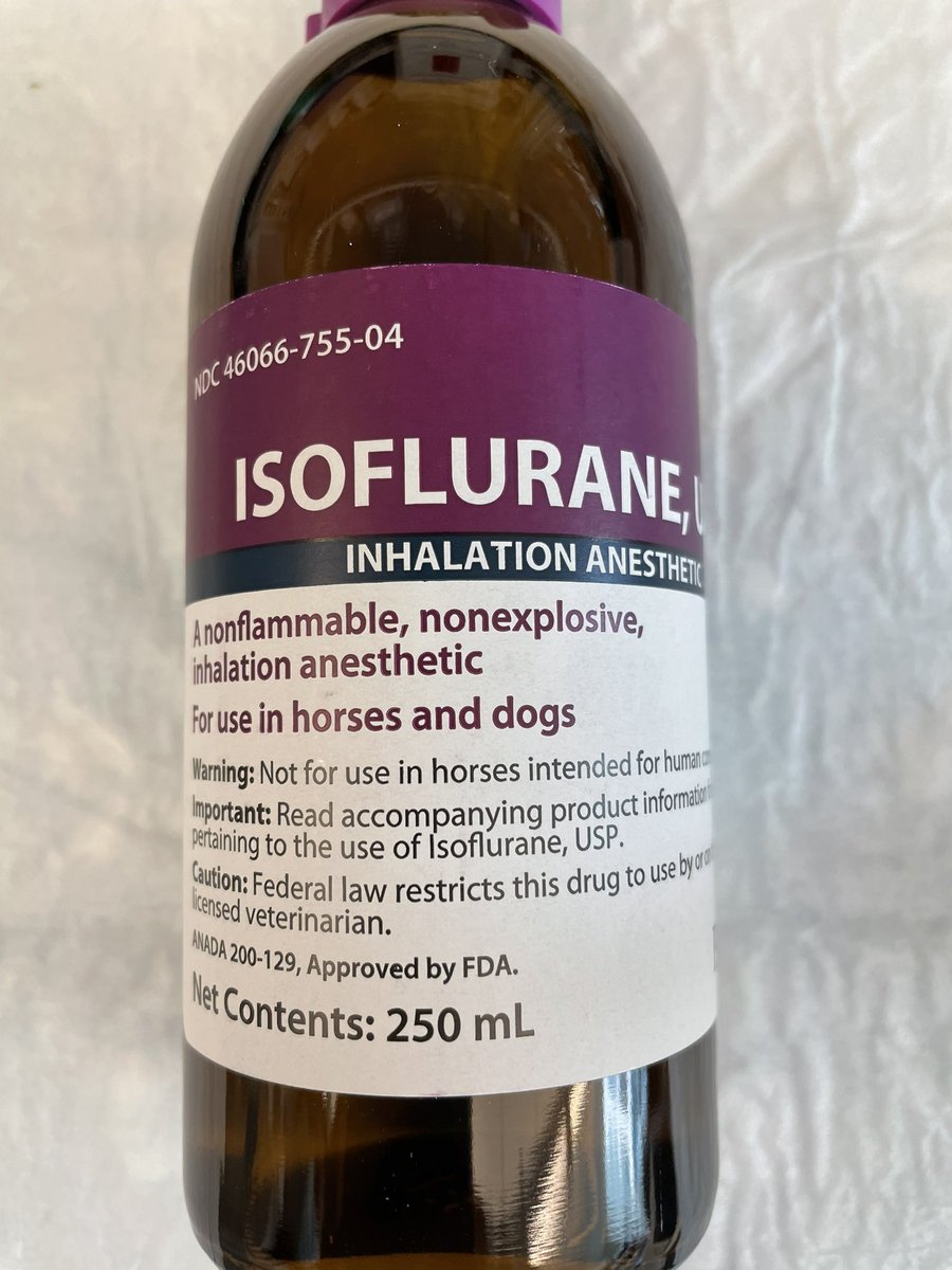 DrWilliamHwang's tweet photo. Concerning #mislabel #FoundInLab ➡️ this bottle of isoflurane meant for veterinarian use says “Warning: Not for use in horses intended for human consumption” on the box and bottle... https://t.co/aaaaFoAYPz