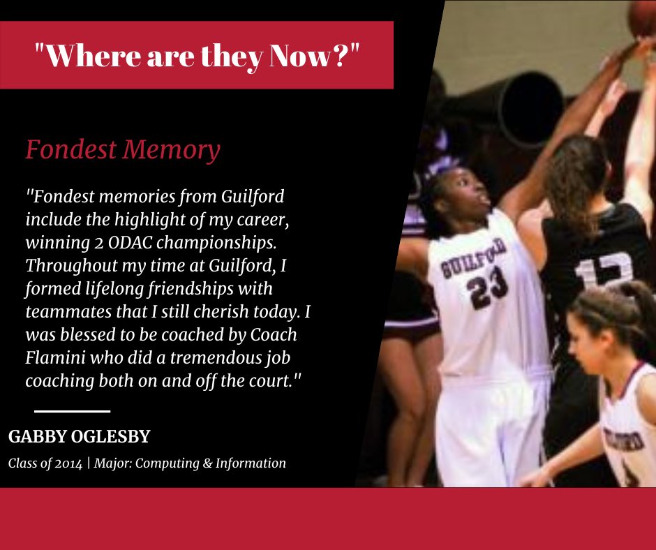 Guilford Women’s Basketball:

“Where Are They Now”

Gabby Oglesby ‘14