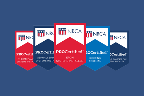 NRCAnews's tweet photo. NRCA has streamlined the NRCA ProCertification® process, making it more convenient for experienced roof system installers to become NRCA ProCertified.® Learn more: https://t.co/NckFSynK6I #ProCertified https://t.co/TpxGw9z9gh