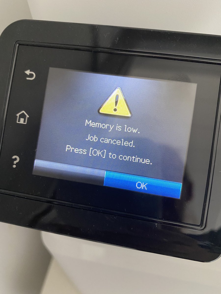 AllyKurth's tweet photo. ⁦⁦@HP⁩ new printer keeps giving me this error when I try to print. Help?!?!? Model laser jet pro MFP M283fdw. https://t.co/Ldsmyd9rzN