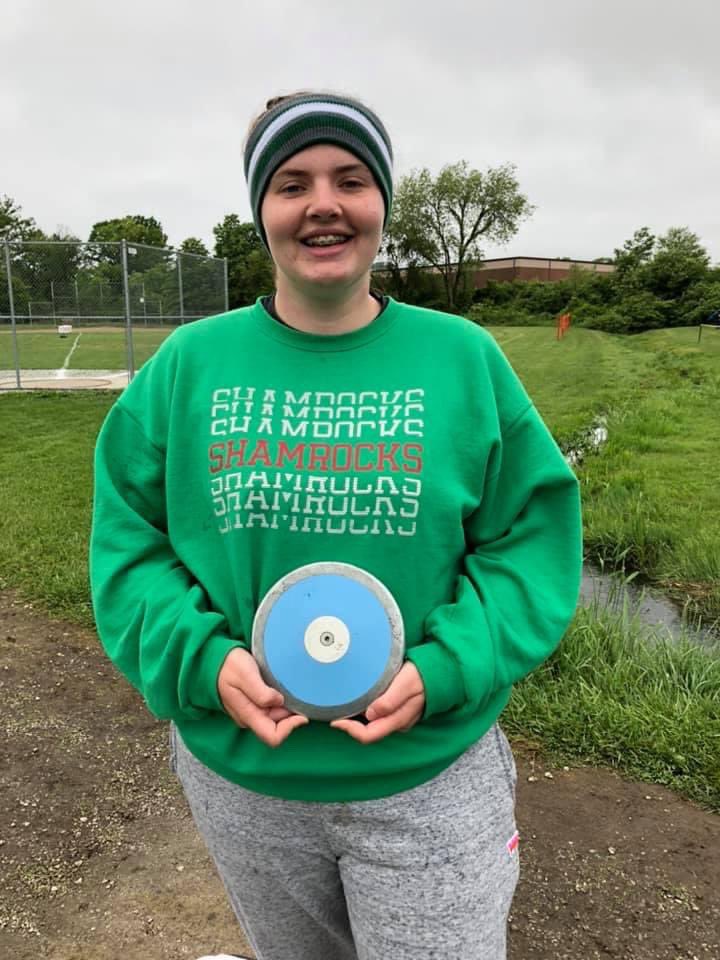 BHStrack20's tweet photo. Anna Yater is headed to the STATE track meet in discus and shot! 💪🏼☘️ https://t.co/jmfoS2pYsf