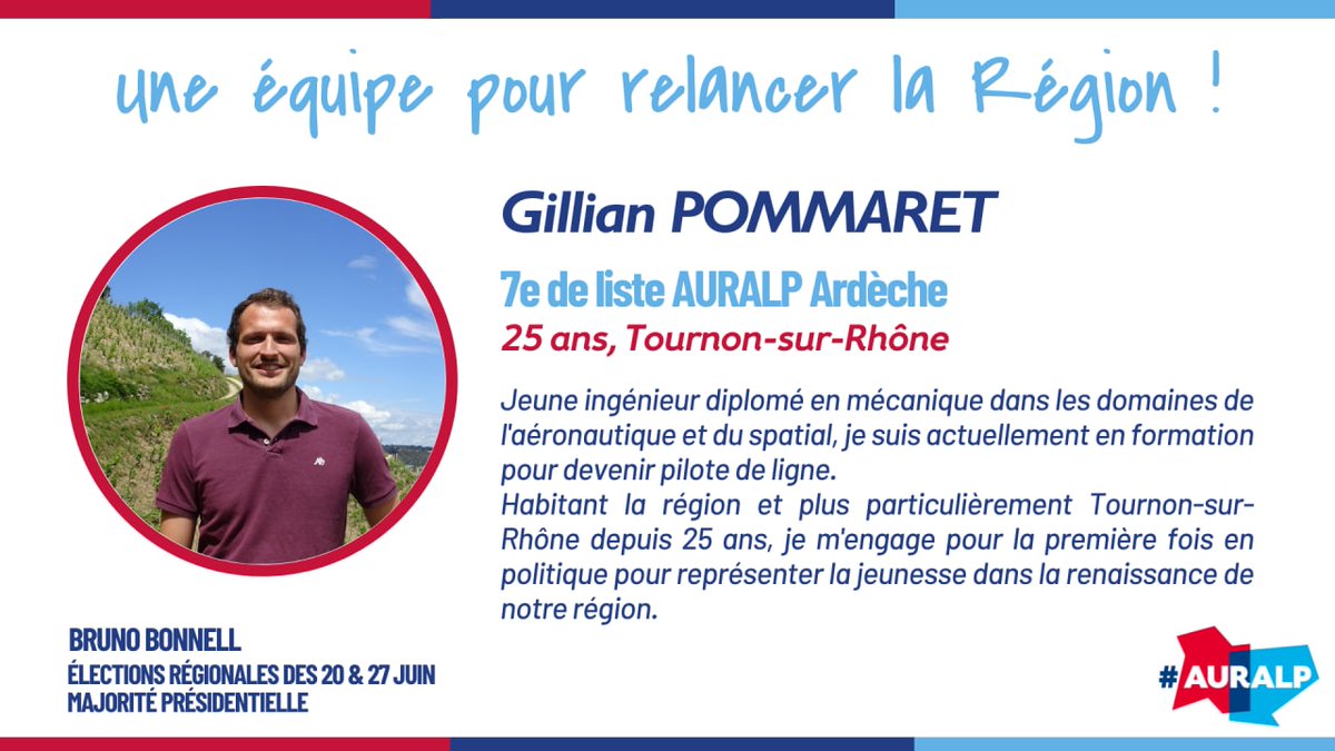 Ambroise_Mejean's tweet photo. 7️⃣ Gillian est un ami tournonais qui découvre la politique. Futur pilote de ligne, il a eu envie de s'engager pour défendre la place des jeunes au conseil régional. https://t.co/GLdYhby6Gg