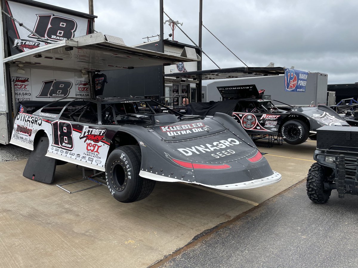 ShannonBabb18's tweet photo. Our #18 @TeamZeroRaceCar is unloaded and ready to go @lucasspeedway for tonightโs doubleheader ๐ 2nd quick time in our group tonight with @lucasdirt @MLRA #ShowMe100 #sbr18 https://t.co/eMkKfTlPYb