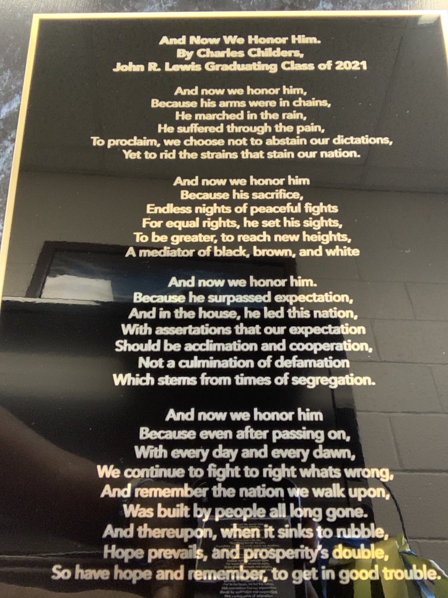 Thank you Lewis Lancer Charles &amp; family for your awesome poem that you authored &amp; performed at our renaming celebration.  Your awesome commemoration can now be displayed for Lancers who come after you.  Thx for the donation. Enjoy your graduation season!