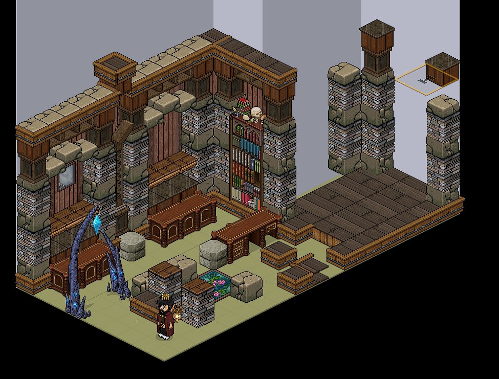 Flyoucraft's tweet image. [F] - Bibliothèque Mystique / Donnez moi votre avis sur l'ambiance :)

 #Habbo #habbobuild